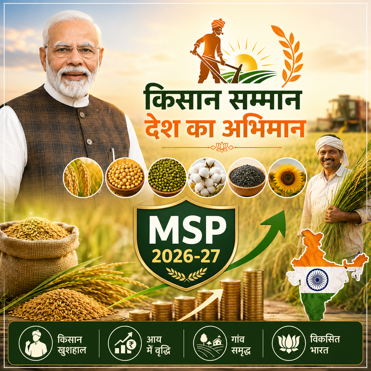 MSP Hike For Kharif Crops 2026-27: Strengthening India’s Farmers, Rural Economy, And Vision Of A Developed Bharat