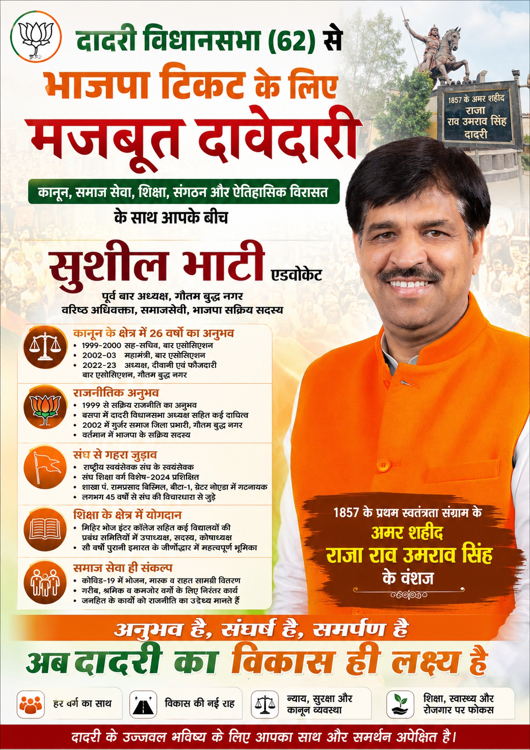 Sushil Bhati Presents Strong Claim For BJP Ticket From Dadri Assembly Ahead Of Uttar Pradesh Elections 2027